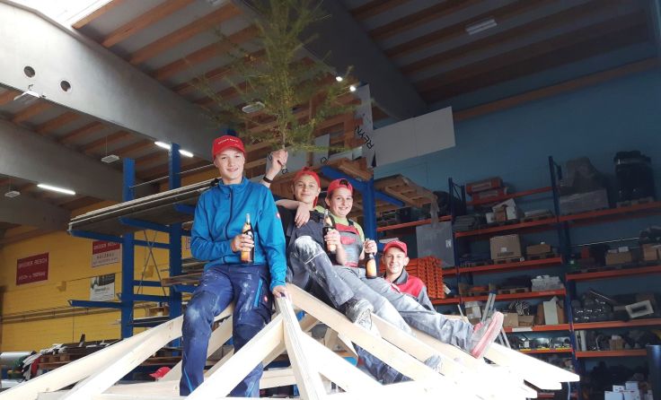 Abschließend stand natürlich auch eine Gleichenfeier am Programm. Foto: PTS Aigen-Schlägl