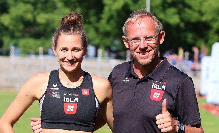 Klaus Angerer mit seinem Schützling Ina Huemer (Foto: IGLA)