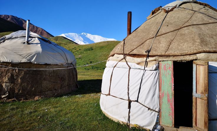 Ein Camp am Pik Lenin – dem einst höchsten Berg Russlands (Foto: Ratzenböck)