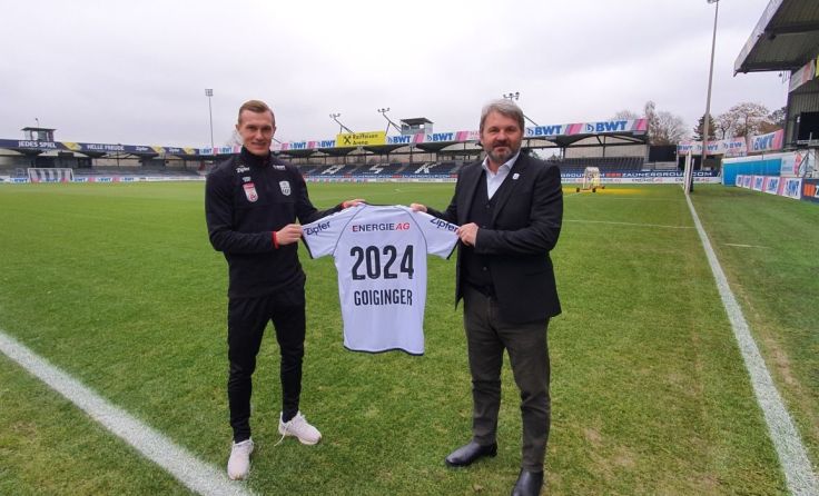 Thomas Goiginger (l.) und Jürgen Werner (Vize-Präsident des LASK) (Foto: LASK)