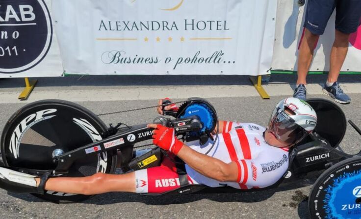 Walter Ablinger feiert beim Europacup-Einzelzeitfahren in Puchov einen großen Sieg (Foto: Ablinger)