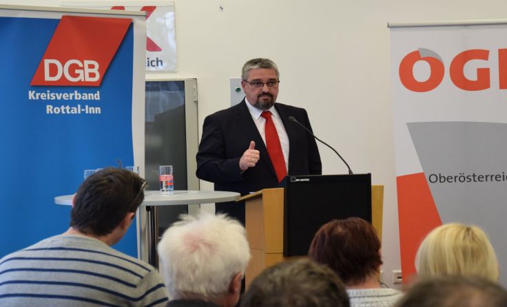 Andreas Stangl vom ÖGB kritisierte die Politik der Bundesregierung. Foto: Privat