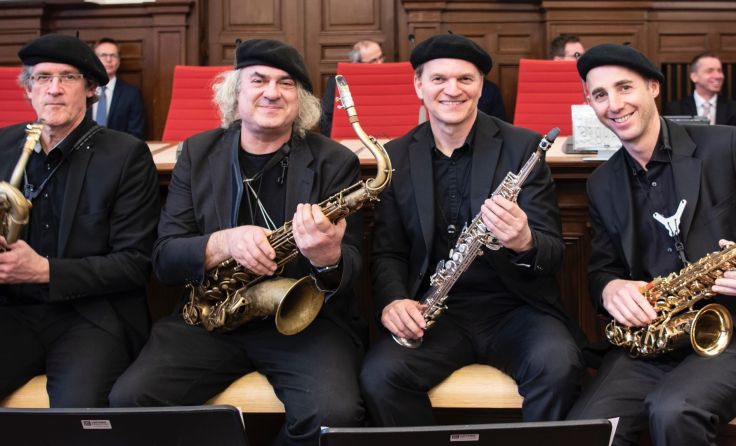 Die Formation Saxfrontal sorgt für den musikalischen Teil der Veranstaltung. Foto: Privat
