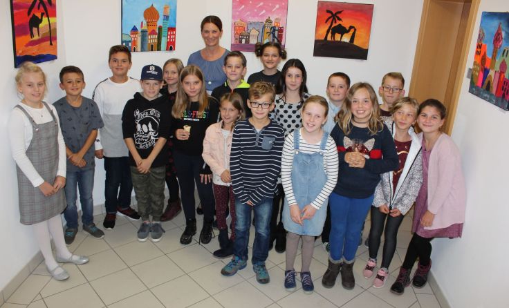 Die Volksschüler gestalteten tolle Kunstwerke. Foto: Sozialausschuss Gemeinde St. Peter