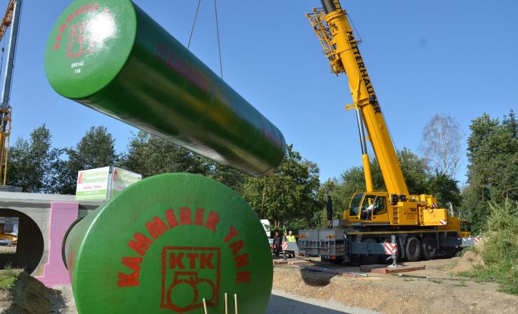 Die beiden neuen Trinkwasser-Speicherbehälter haben eine Länge von 15 Metern. Foto: Vorich