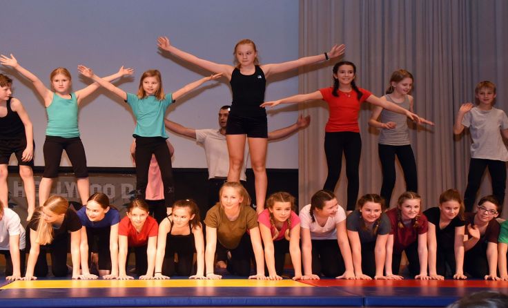 Die menschliche Pyramide war ein Highlight des diesjährigen Schauturnens. Foto: Franz Braunsberger