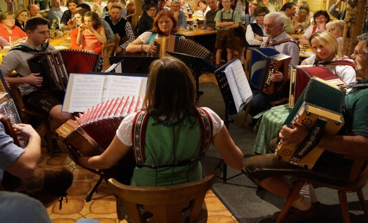 Verschiedene Gruppen begeisterten mit ihren Harmonikakünsten. Foto: Hubert Trinkl