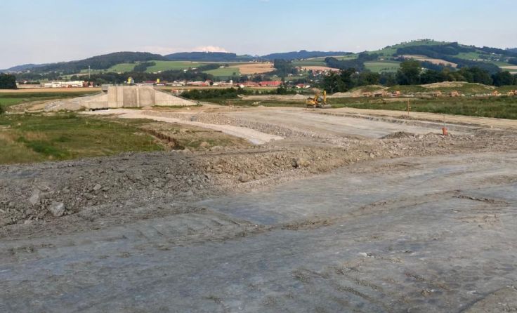 Die Baustelle zum Rückhaltebecken Krems-Au (Foto: Winter)