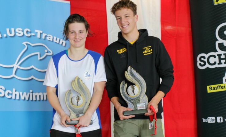 Die Trauner Stadtmeister: Julia Ostermayr und Daniel Hofer (Foto: USC Traun)
