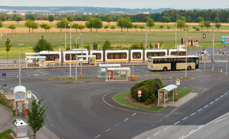 Das Harter Plateau ist ein wichtiger Verkehrsknotenpunkt in Leonding. (Foto: Ewald Kahlbacher)