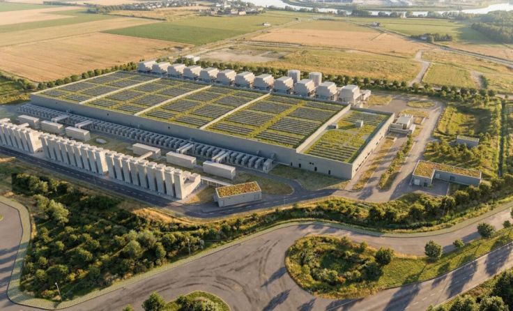 Das Google-Rechenzentrum bietet großes Potential für mögliche Abnehmer. (Foto: Rendering Google)