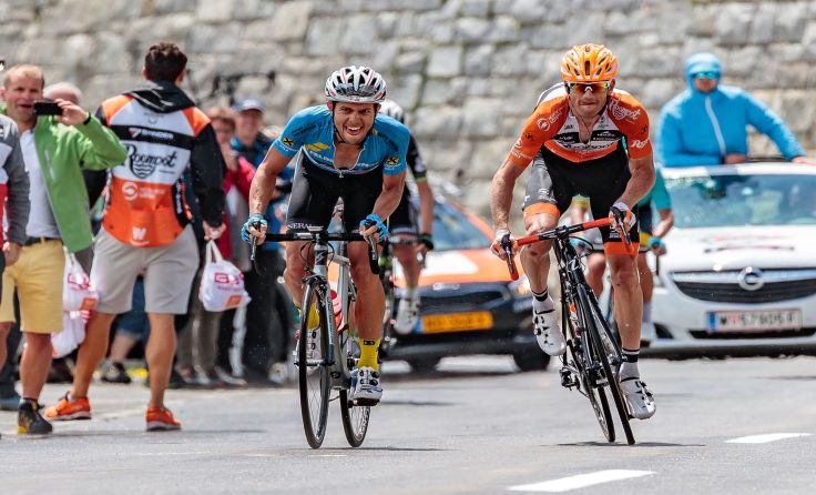 Bildtext: (Fotonachweis Expa Pictures) Riccardo Zoidl (li.) zeigte sich heute in starker Form