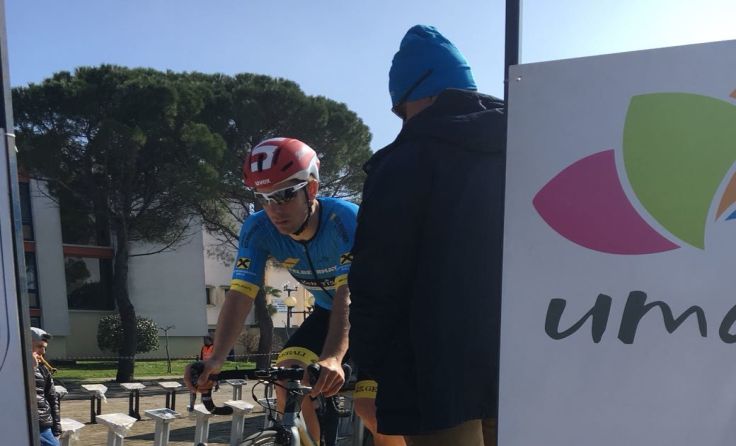 Filippo Fortin beim Start heute in Umag