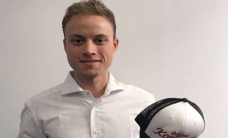 Bildtext: (Fotonachweis Hochhauser) Benjamin Brkic tritt ab sofort für Wels in die Pedale