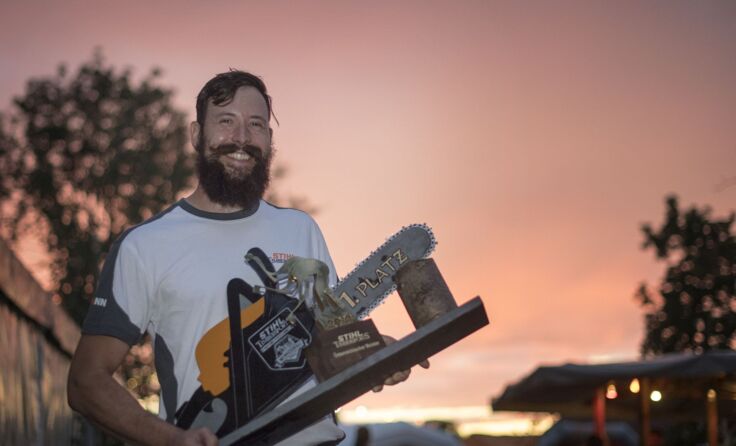 Der neue Staatsmeister Josef Laier bewies starke Nerven. Foto: Stihl Timbersports