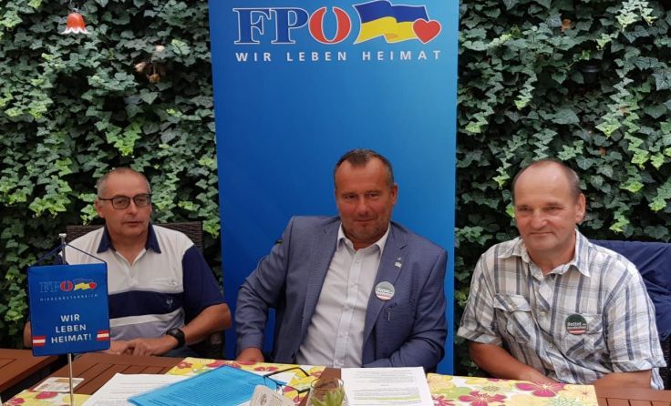 V.l.: Gemeinderat Horst Strasser, Nationalratsabgeordneter Alois Kainz und Helmut Koller.Foto: FPÖ
