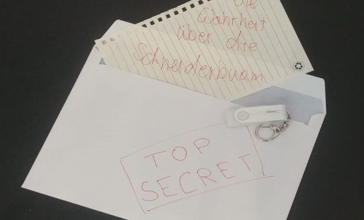 Der USB Stick befand sich in einem Briefumschlag mit einer kurzen Nachricht