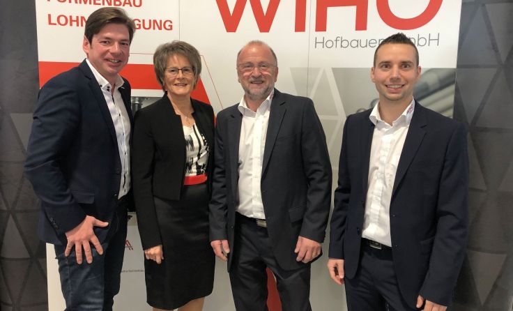 (V. l.) Klaus Aitzetmüller, Helga Hofbauer, Walter Hofbauer und Markus Meister. Foto: WKO Kirchdorf