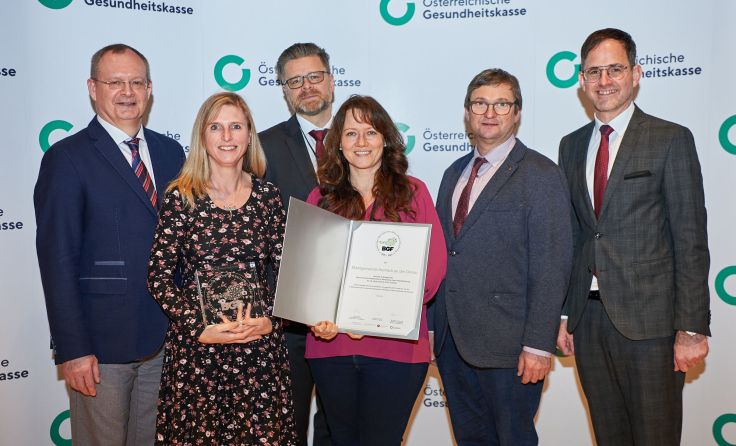 Das Team der Gemeinde nahm den Preis entgegen. Foto: Christian Mayr/Cityfoto 