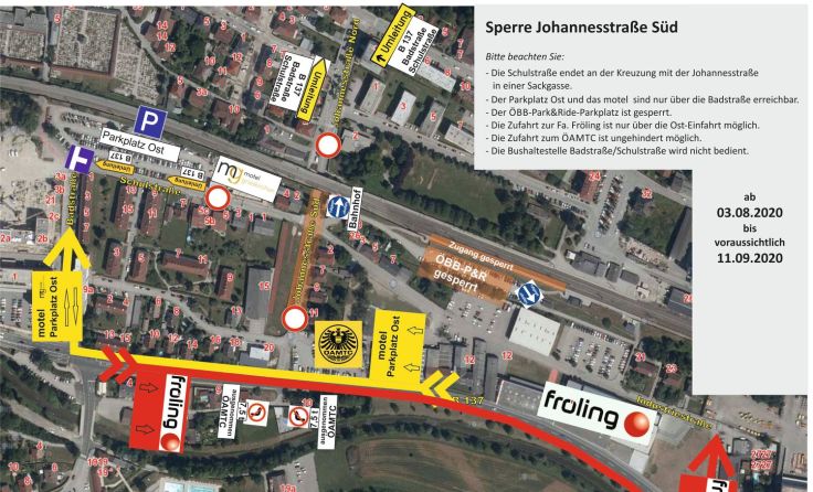 Umleitungen werden eingerichtet. Foto: Gemeinde Grieskirchen