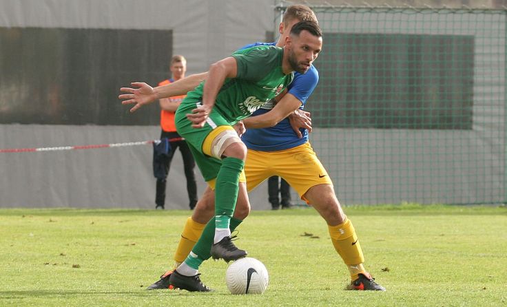 Der Bad Schallerbacher-Spieler Miliam Guerrib im Spiel gegen die Union St. Martin im Mühlkreis.