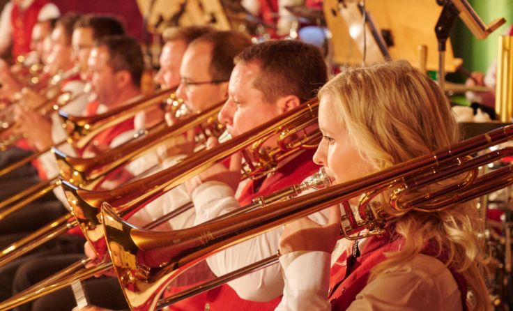 Die Musiker der Trachtenmusikkapelle Grünburg (Foto: T-Man)