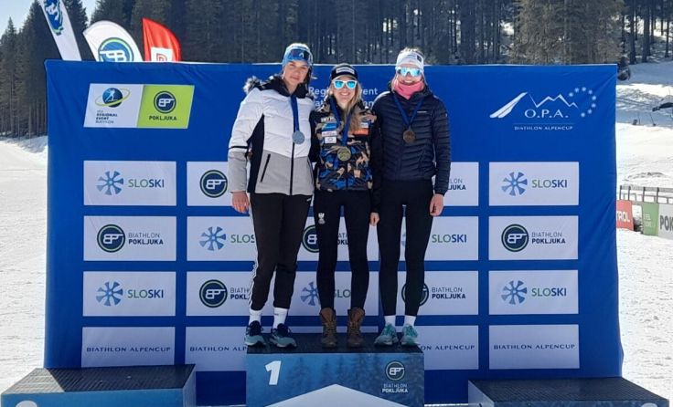 Bei der Siegerehrung der Biathlon Alpen Cup Gesamtwertung (Foto: privat)