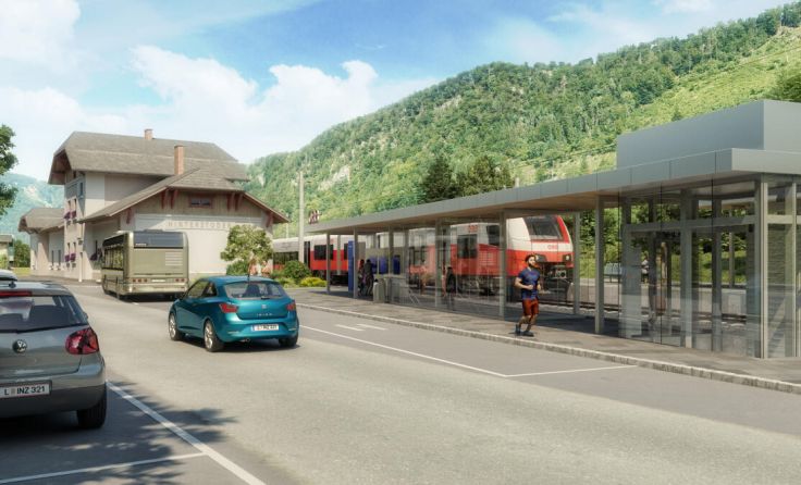 So soll der Bahnhof Hinterstoder nach Abschluss des Projektes aussehen. (Foto: ÖBB/3D-Schmiede)