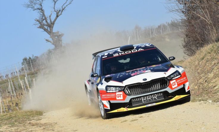 Voller Einsatz im Škoda Fabia RS Rally2 (Foto: Harald Illmer)