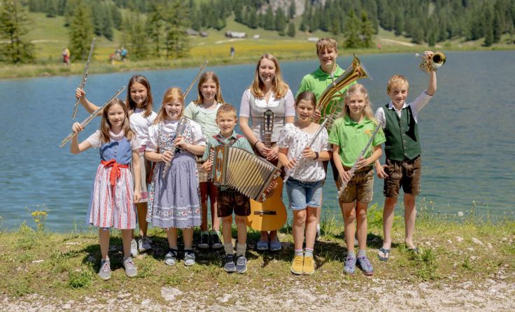 Groß aufgespielt wird beim Musikschulfest auf der Wurzeralm. (Foto: Hinterramskogler)
