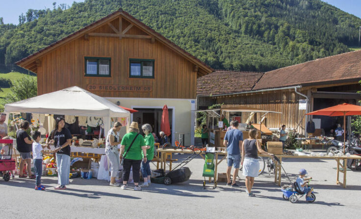 Buntes Treiben herrschte beim Schmiedstraßenflohmarkt in Molln. (Foto: privat)