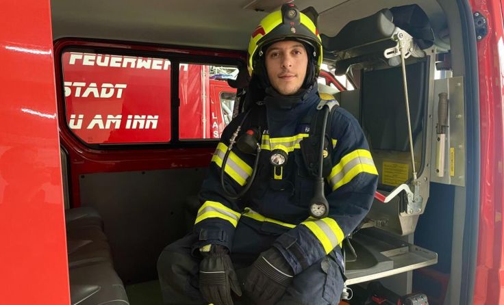 Hassan Mohammad Samir ist unter anderem Atemschutzträger. (Foto: FF Braunau)