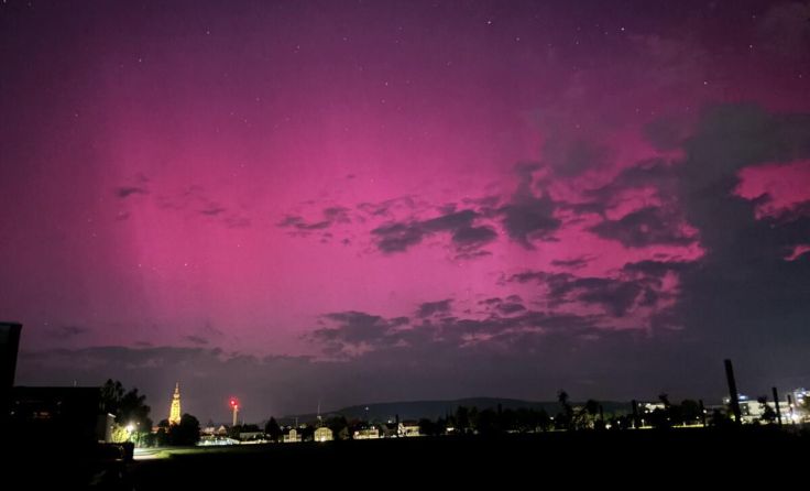 Johann Szloszjar fotografierte die Polarlichter in Braunau. (Foto: Johann Szloszjar)