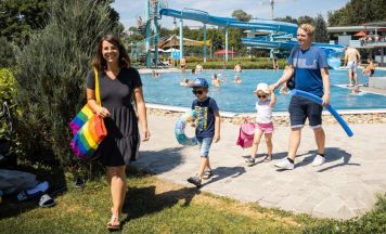 Neuer Wasserspielplatz und neues Buffet beim Stadtbad Schärding