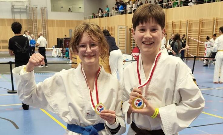 Matilda Kaltseis und Felix Günther wurden Taekwondo-Landesmeister. (Foto: Paul Günther)