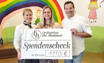 Subener Ordination spendete 1.110 Euro für Familien mit schwer kranken Kindern
