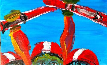Ausstellung von Mundmaler Paulus Ploier in Strass im Attergau