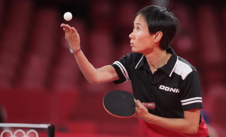 Liu Jia steht im 1/16-Finale im Damen-Tischtennis bei den Olympischen Spiele in Tokio. (Foto: ITTF)