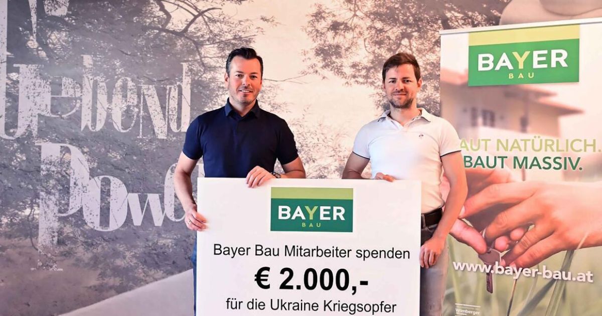 Wimberger und Bayer Bau-Mitarbeiter helfen der Ukraine