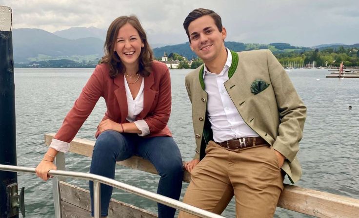 Landesobfrau Claudia Plakolm und Bezirksobmann Maximilian Attwenger Foto: JVPOÖ
