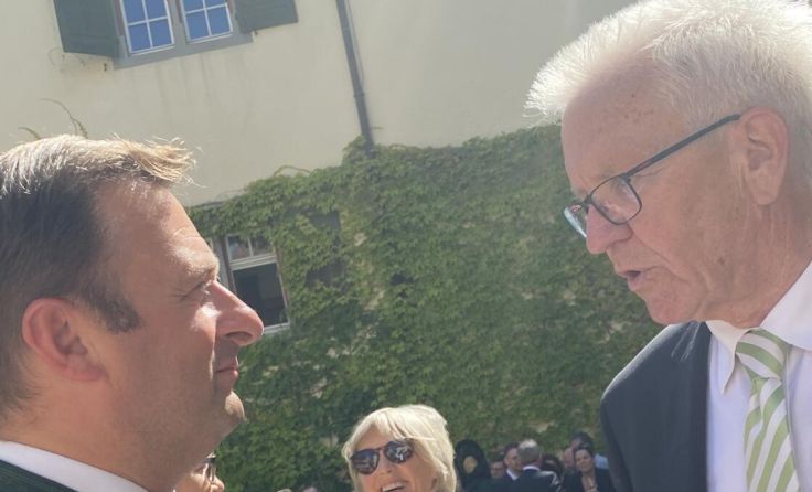 Bürgermeister Franz Eisl und Winfried Kretschmann (Foto: Marktgemeinde St. Wolfgang)