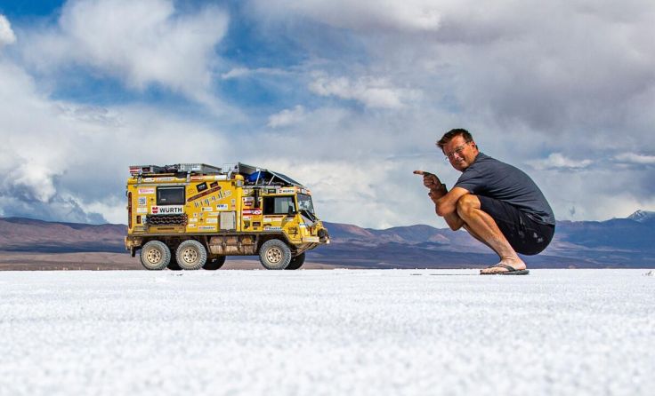 Friedl Swoboda mit seinem Pinzgauer auf Weltreise (Foto: Friedl Swoboda)