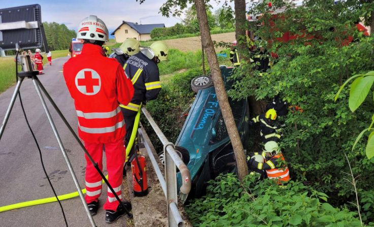 Übungsszenario Autounfall (Foto: FF Atzbach)