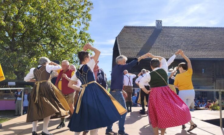 Auftritt am Stehrerhof (Foto: D´Waldhörnler)