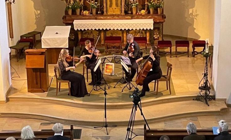 Das Atalante Quartett spielte ein fulminantes Konzert in der Pfarrkirche. (Foto: Peter Aigner)