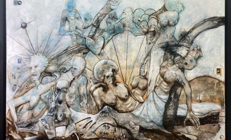 Jürgen Bley stellt im Rahmen der Veranstaltung seine Werke aus. (Foto: Gabriela Bley)