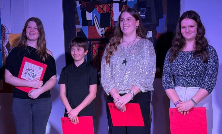 Die vier Finalisten von „Voice of Gym“ (Foto: Matthias Part)