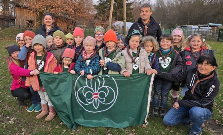 Mitglieder der neu gegründeten jüngsten Altersgruppe (Foto: Pfadfindergruppe Braunau)