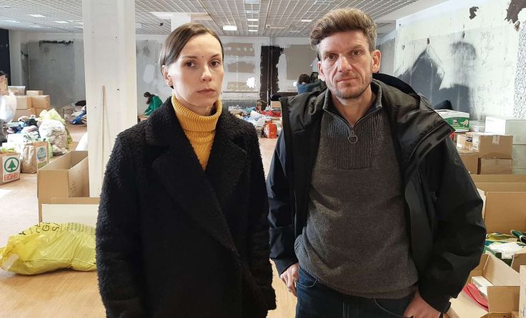 Anna Klymenko und Thomas Brunner helfen von Linz aus der Ukraine. Foto: Lorenz Potocnik