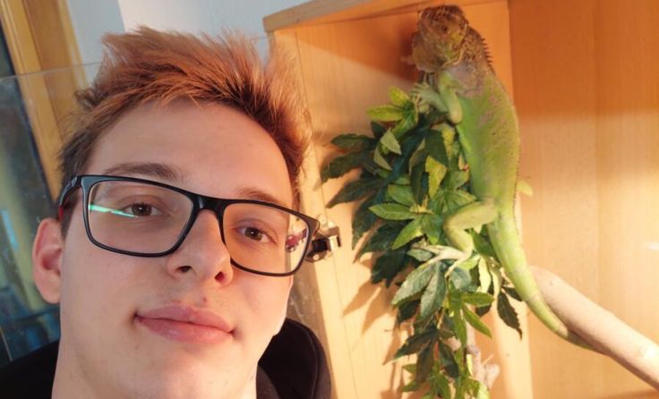 Florian R. und das Leguan Weibchen (Foto: Tips/Stitz)